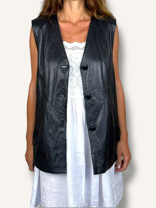 Black Leather Vest