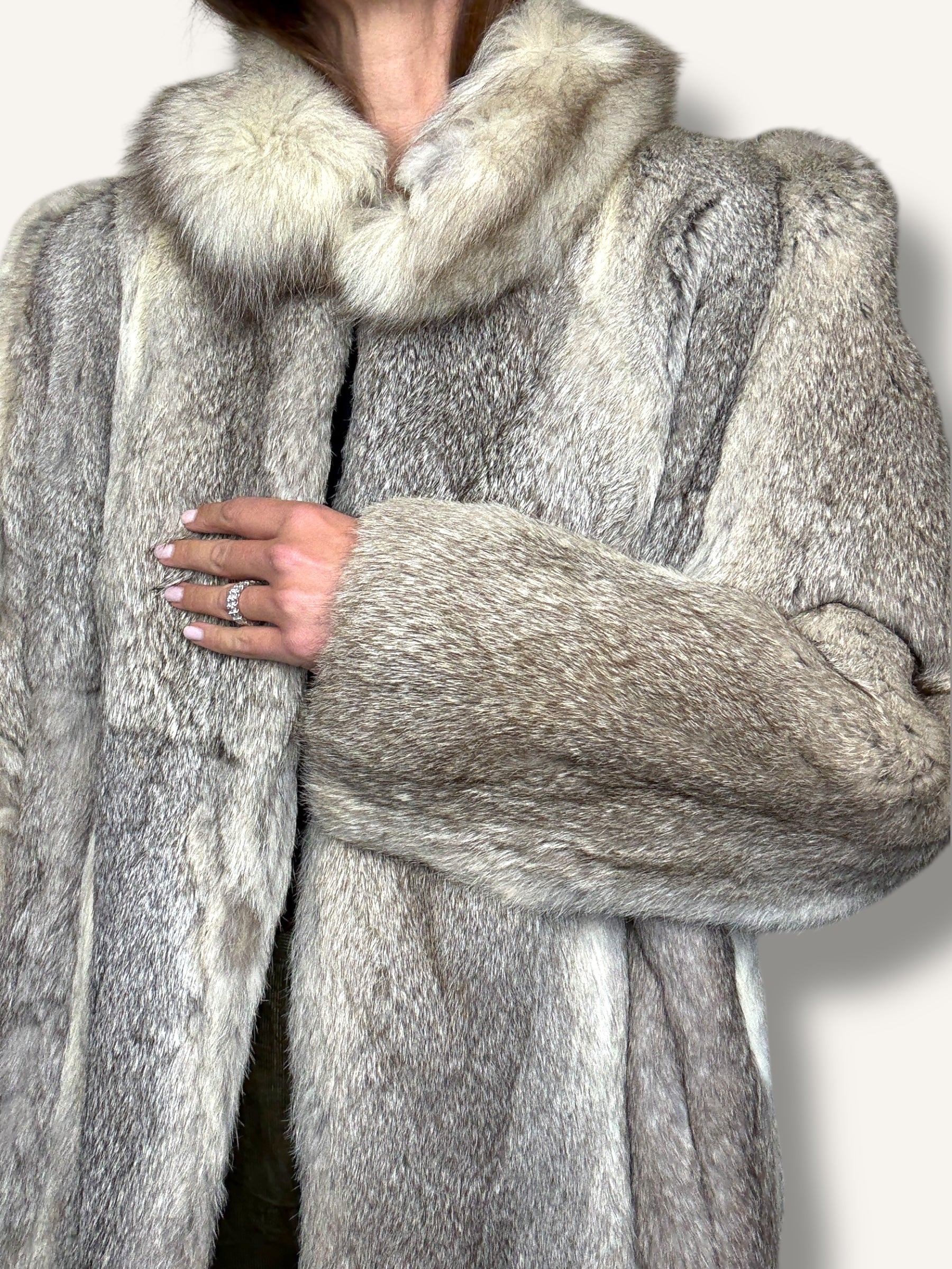 ジャケット・アウター vintage fur coat VTG Women's Richard Mann Rabbit Hair Winter Coat Safuron Fur