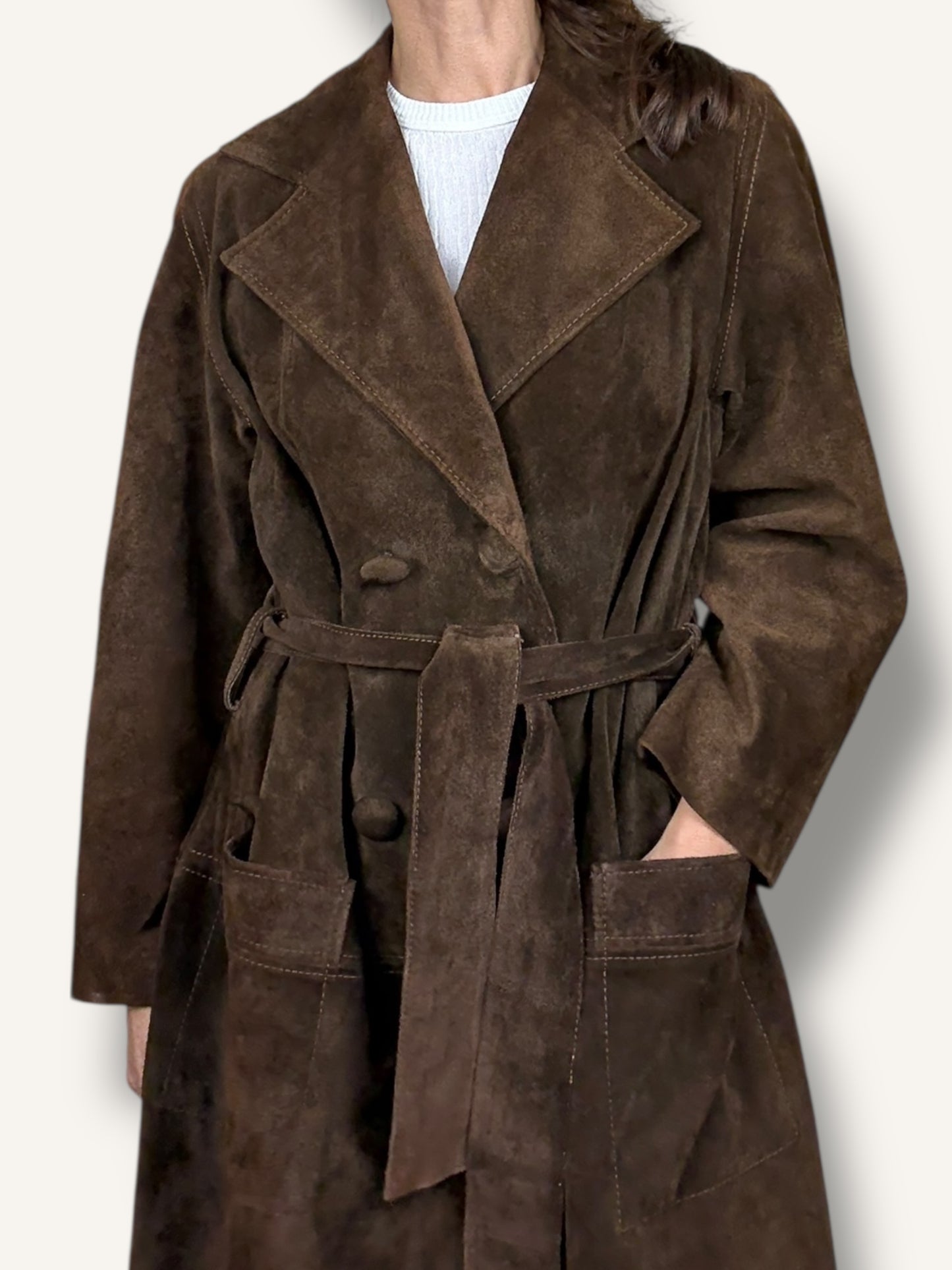 Suede Trench Coat