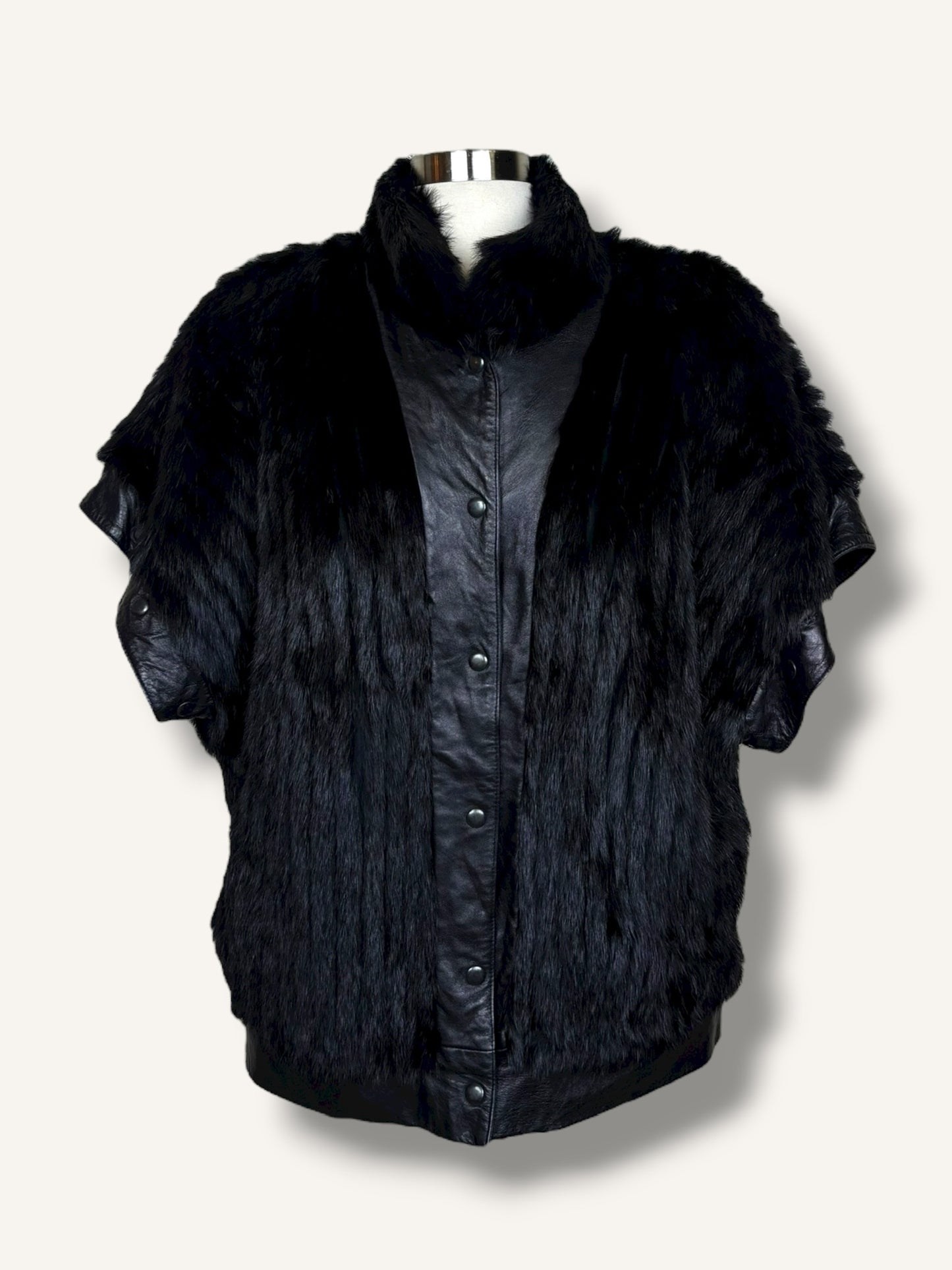 Leather & Mink Convertible Jacket