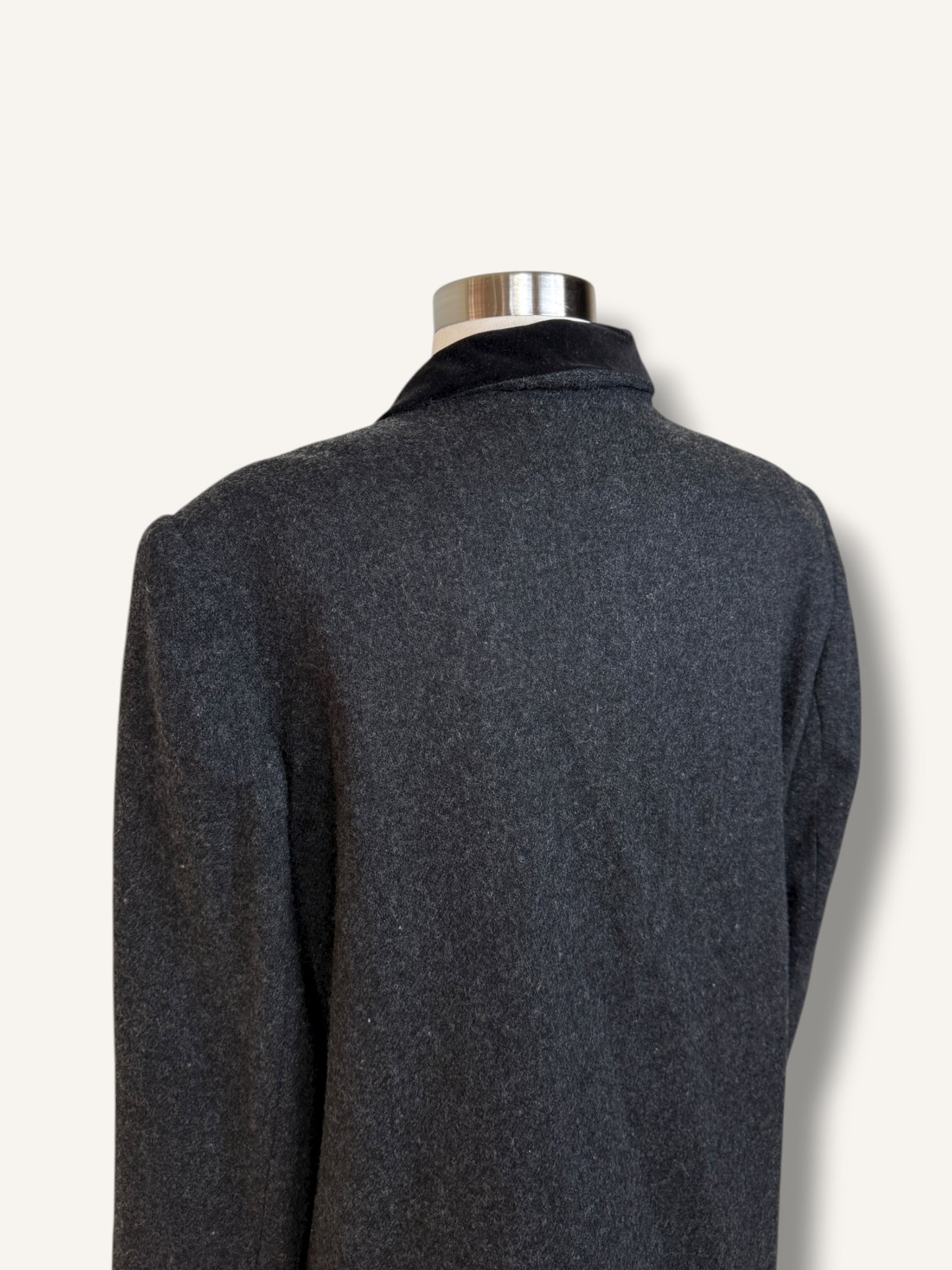 Wool Blazer with Velvet Collar