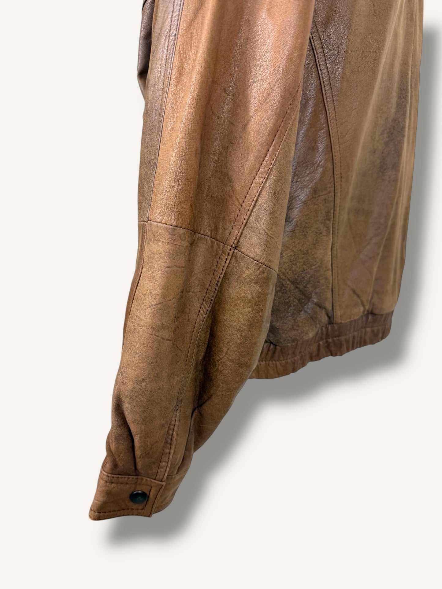 Caramel Leather Bomber