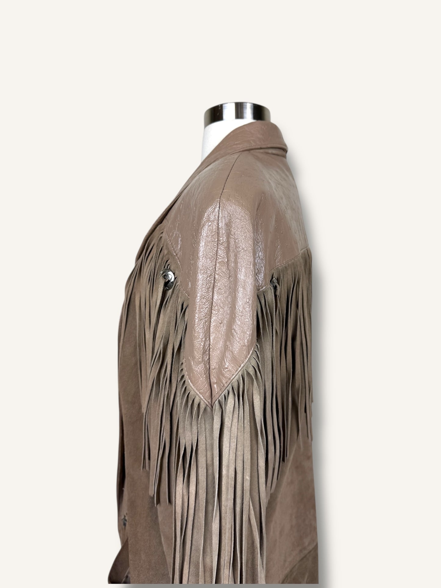 Fringe Beige Coat