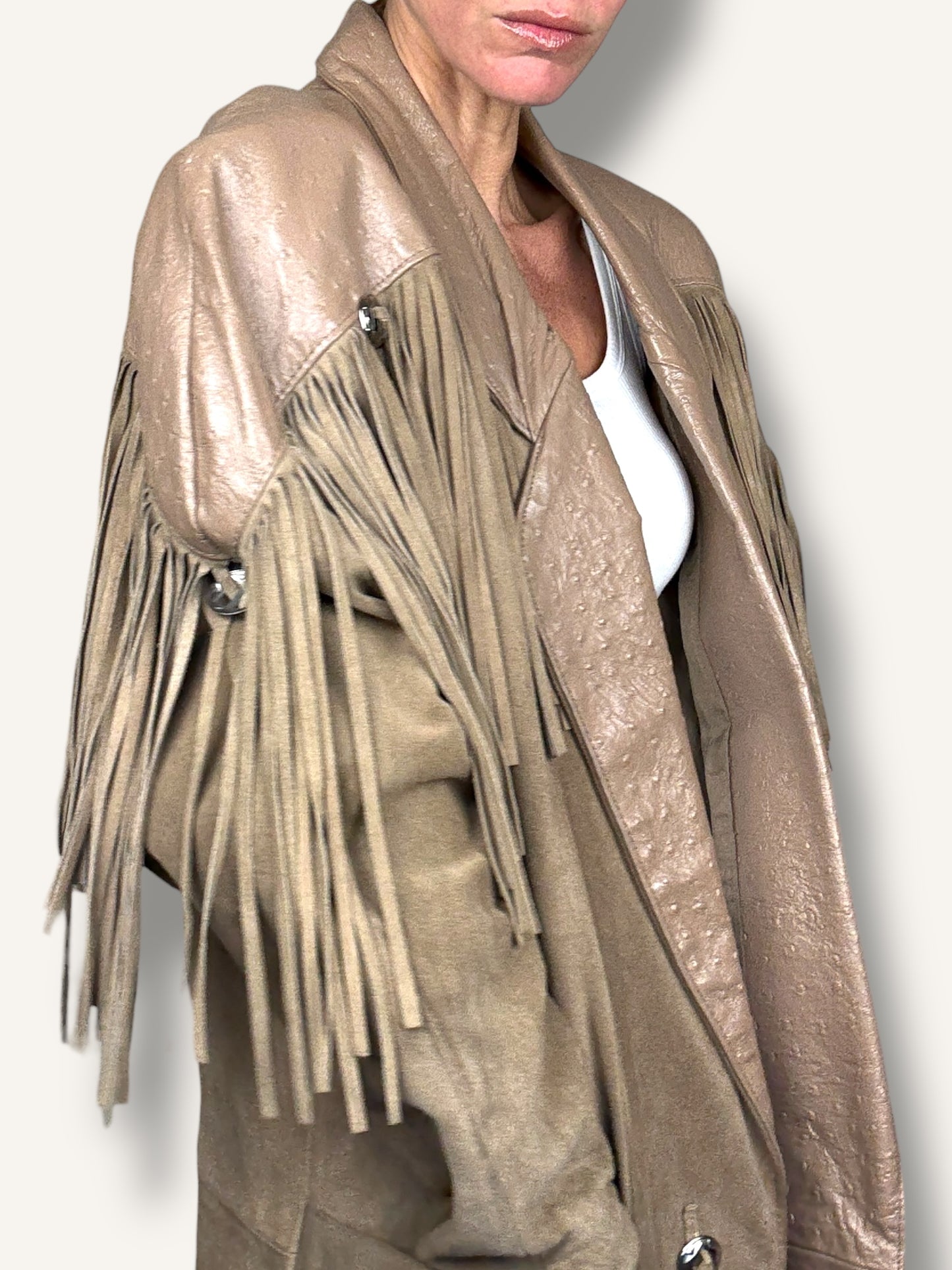 Fringe Beige Coat