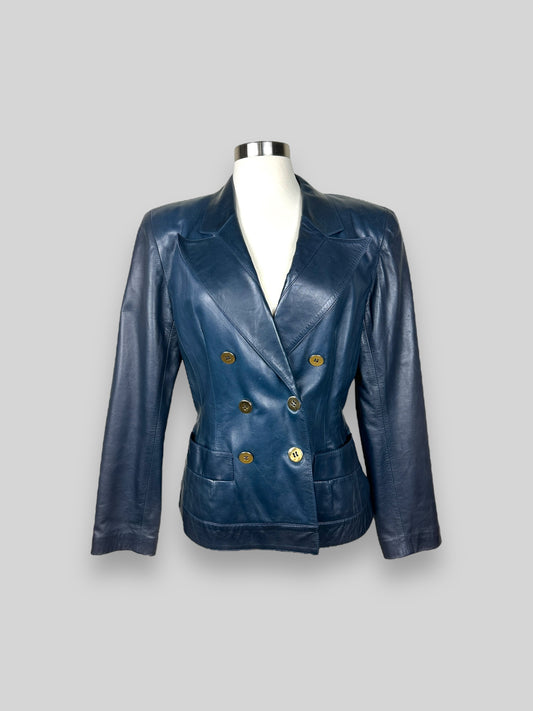 Navy Leather Jacket