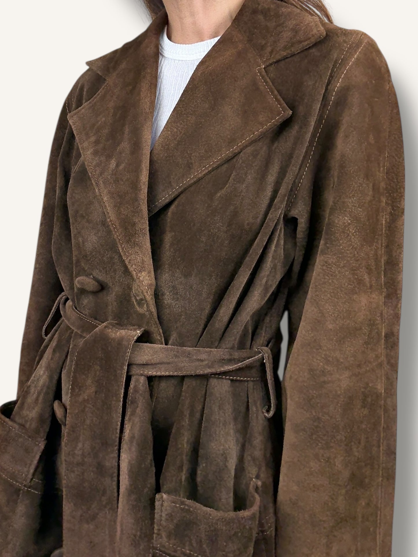 Suede Trench Coat
