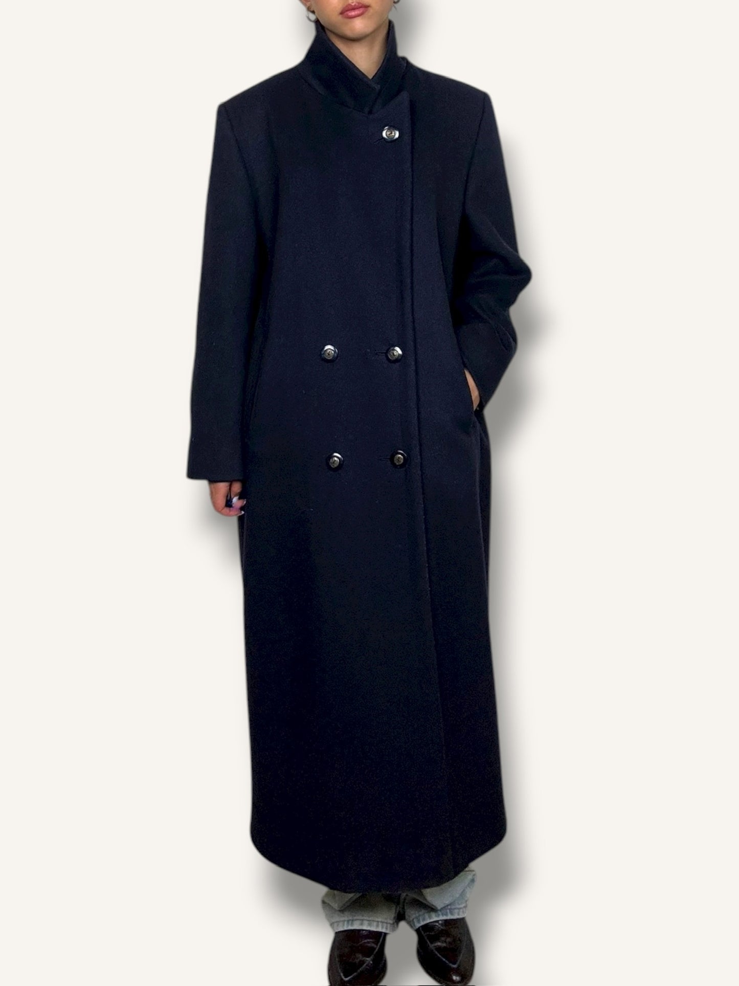 Navy Wool Coat