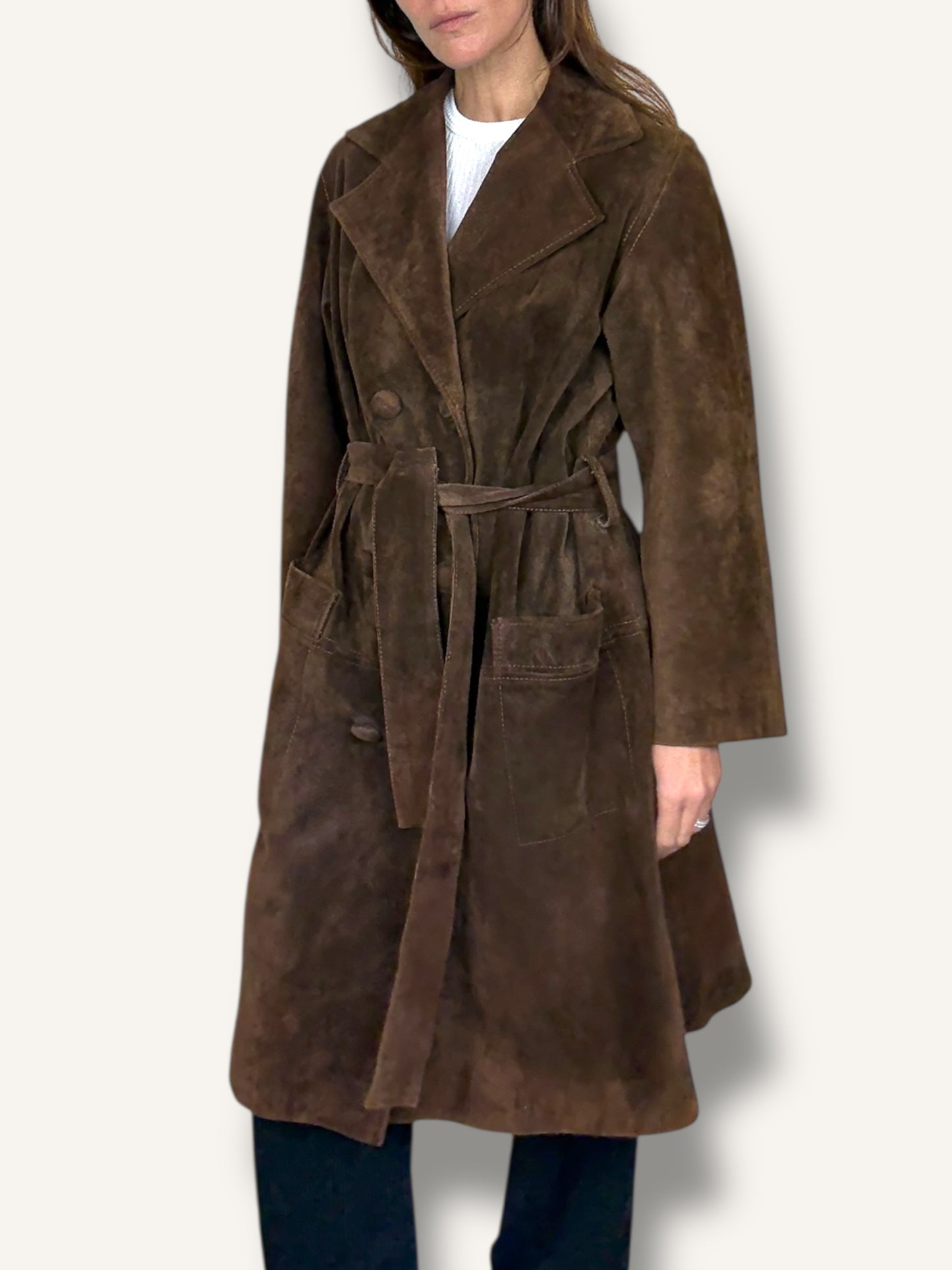 Suede Trench Coat