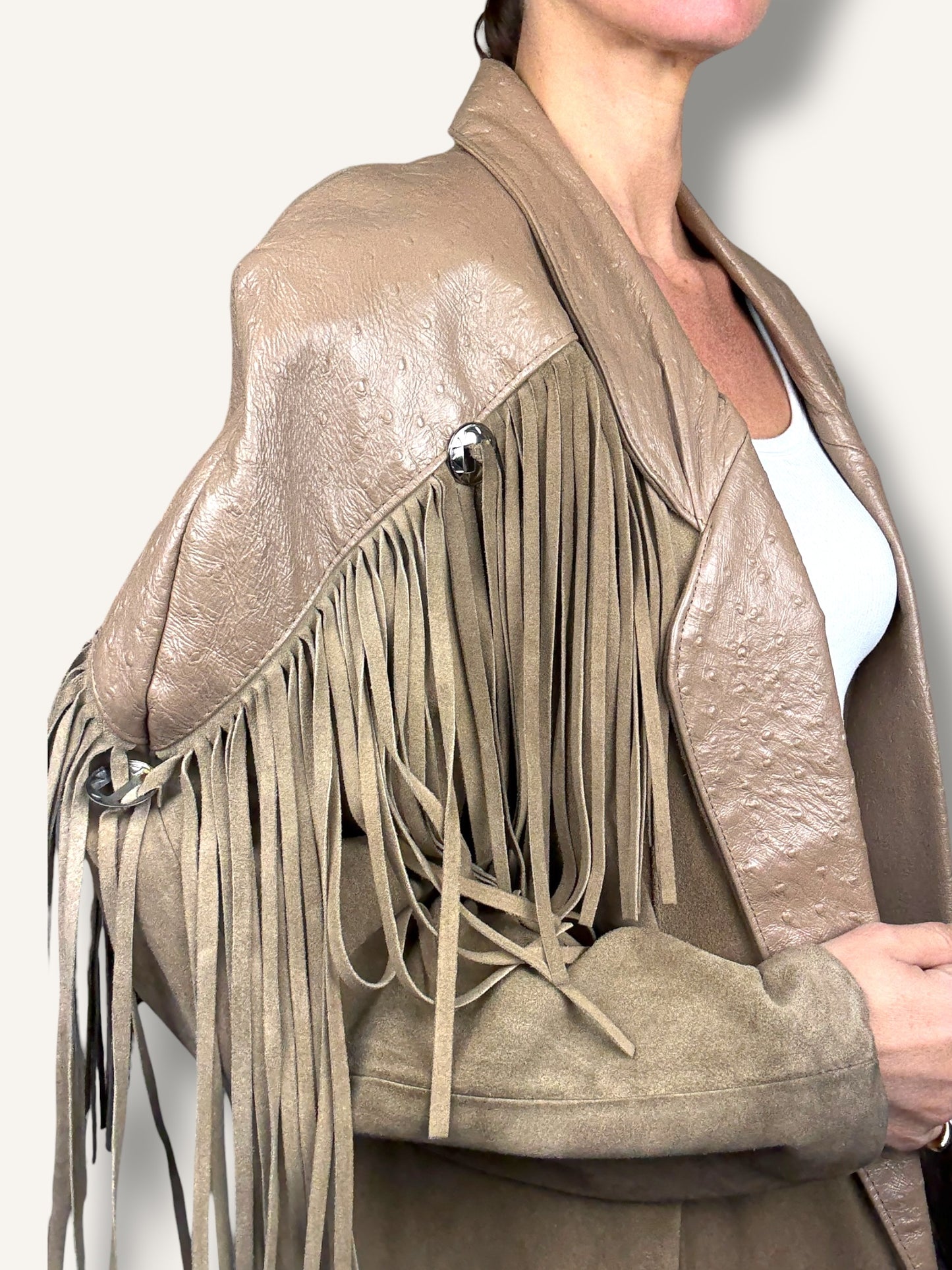 Fringe Beige Coat