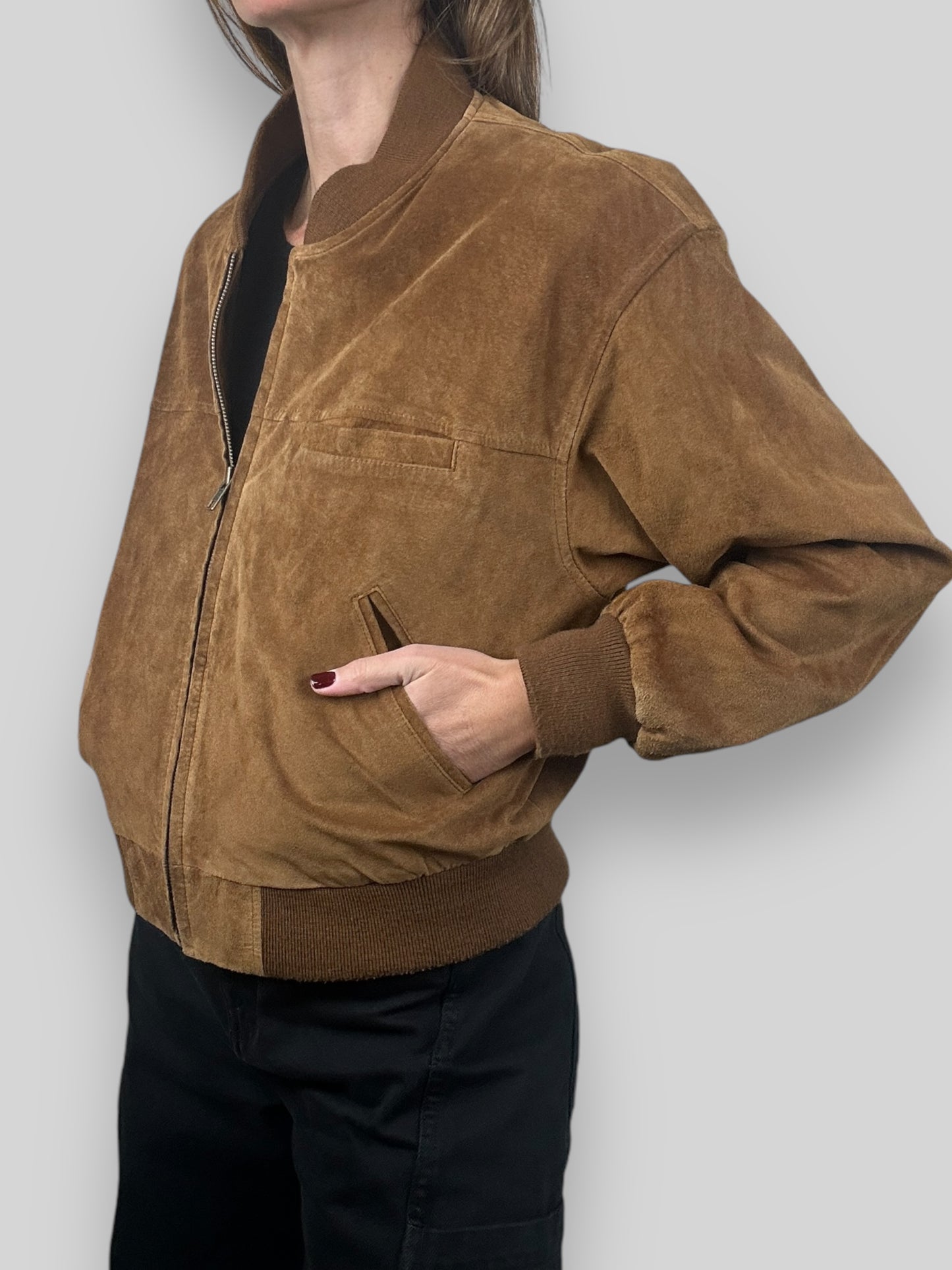 Suede Bomber Jacket