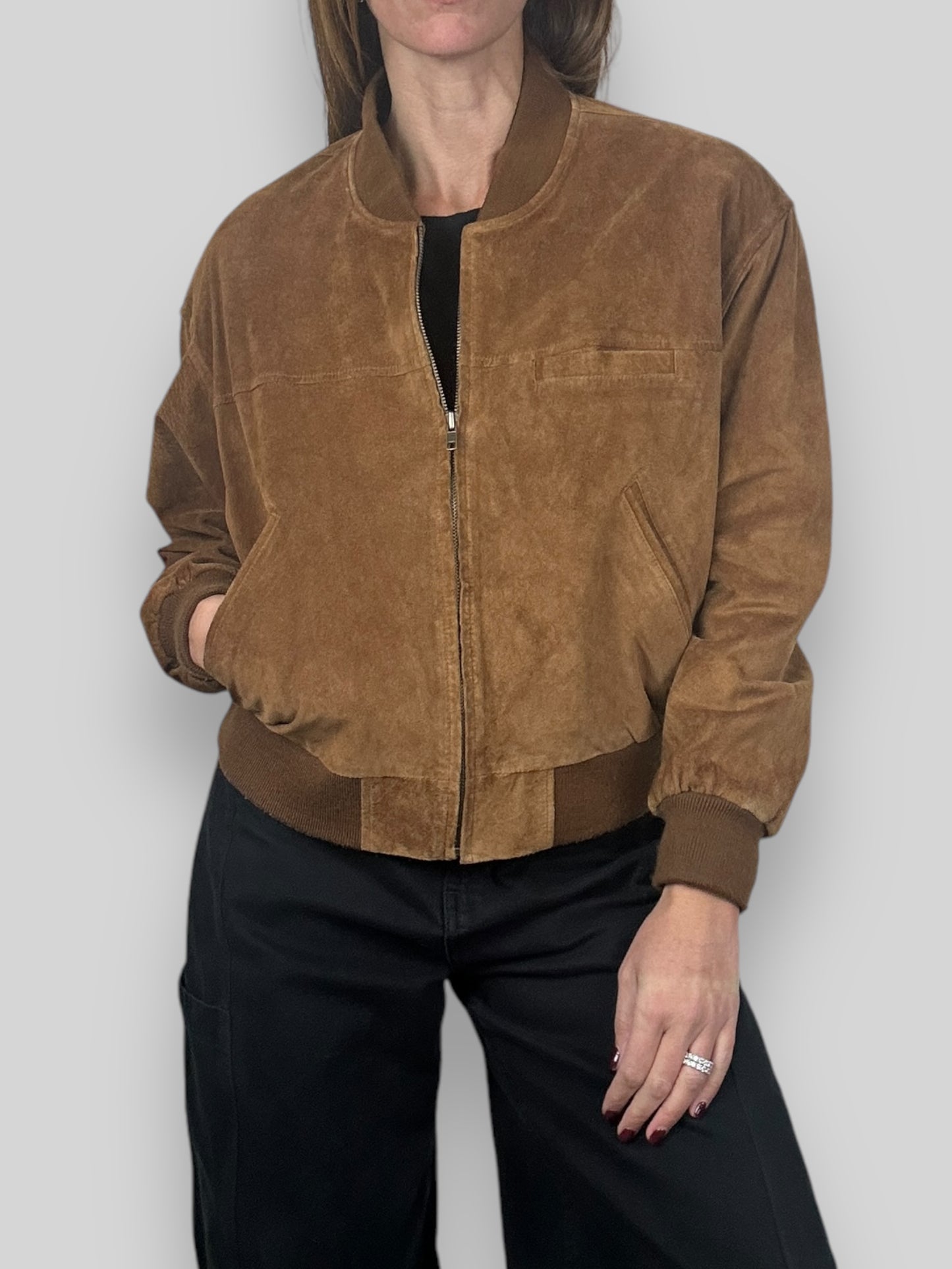 Suede Bomber Jacket