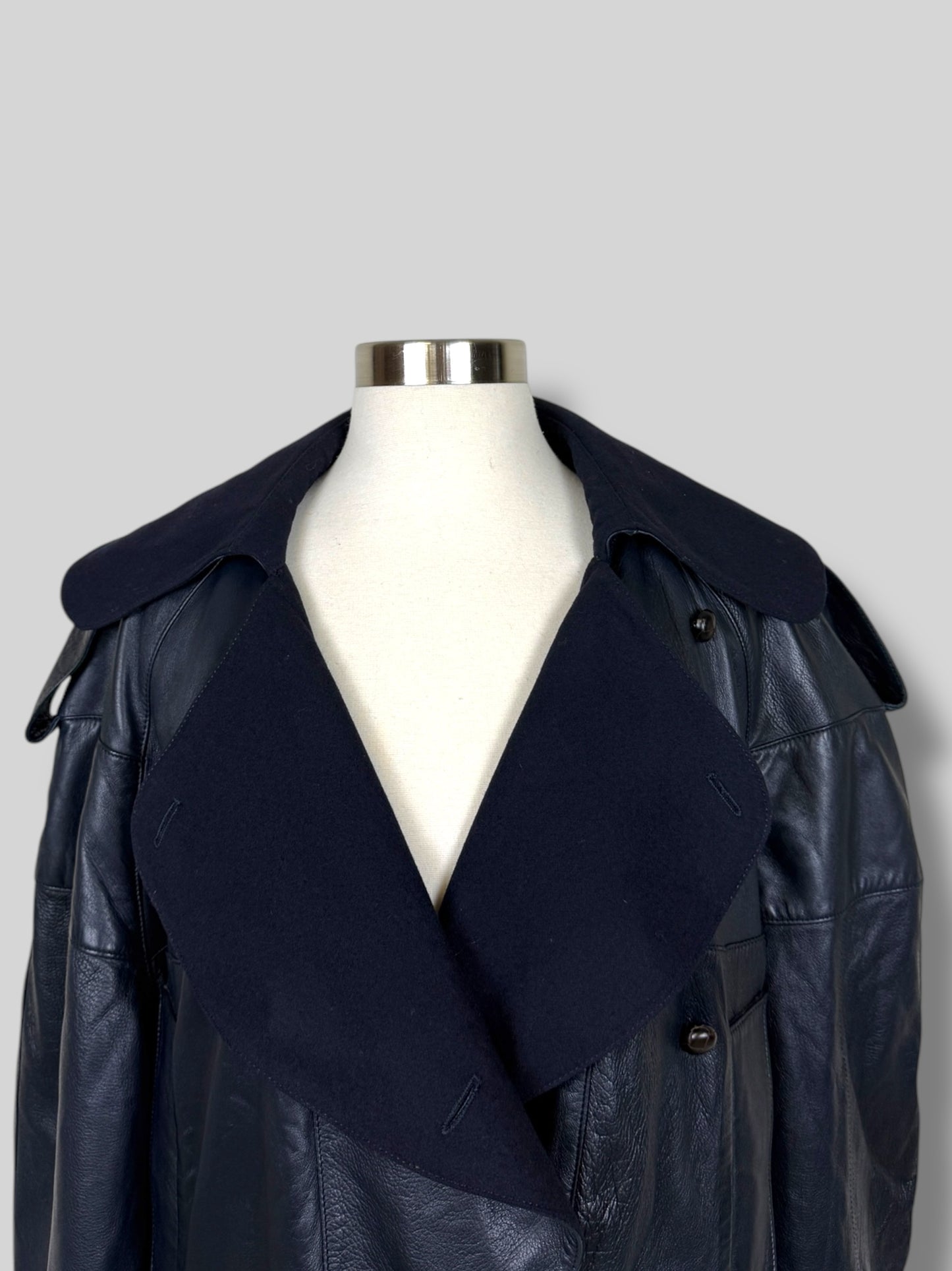 Navy Leather Jacket