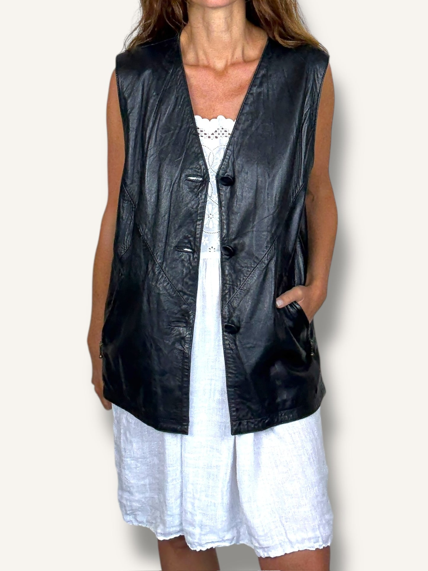 Black Leather Vest