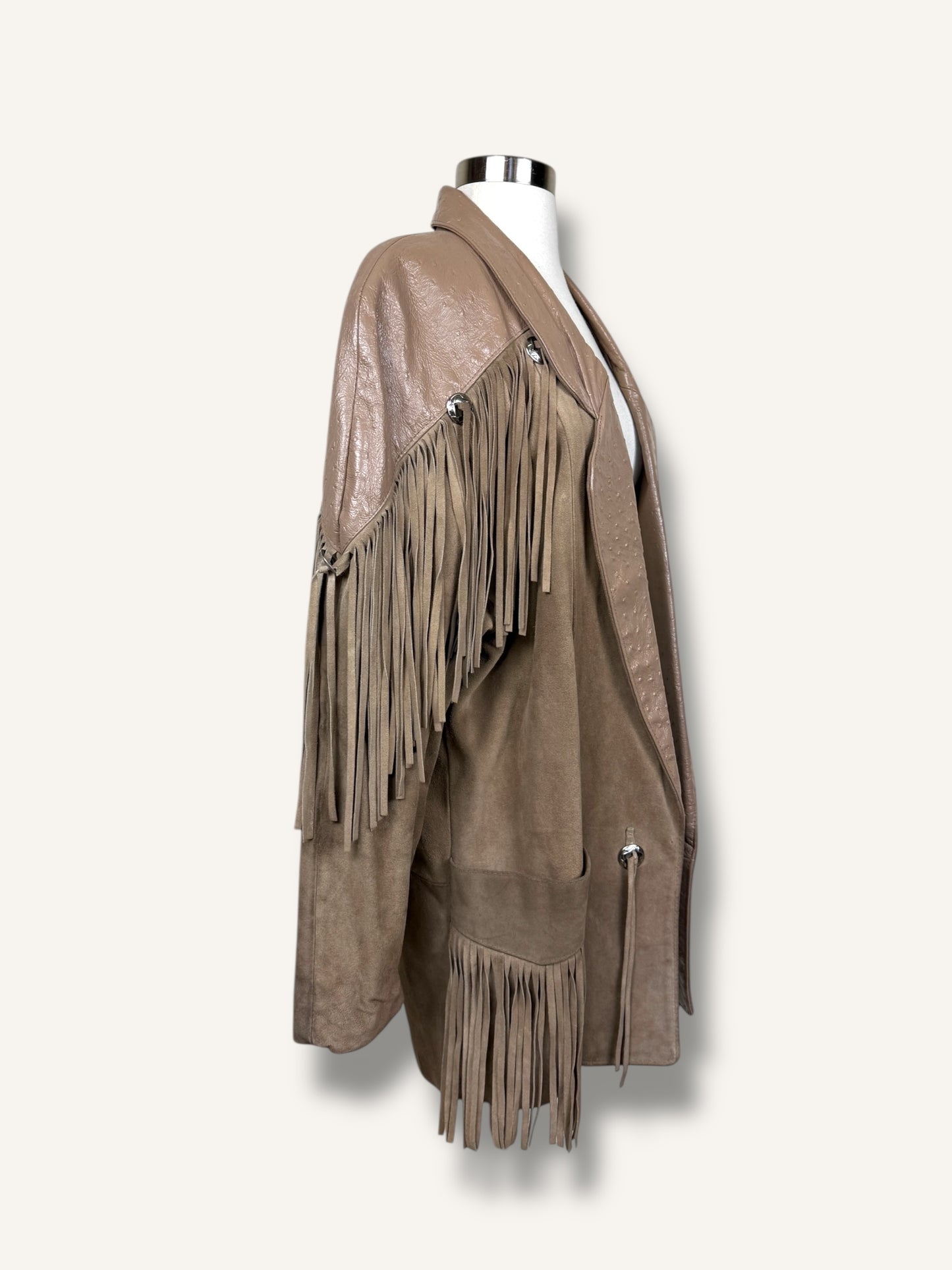 Fringe Beige Coat