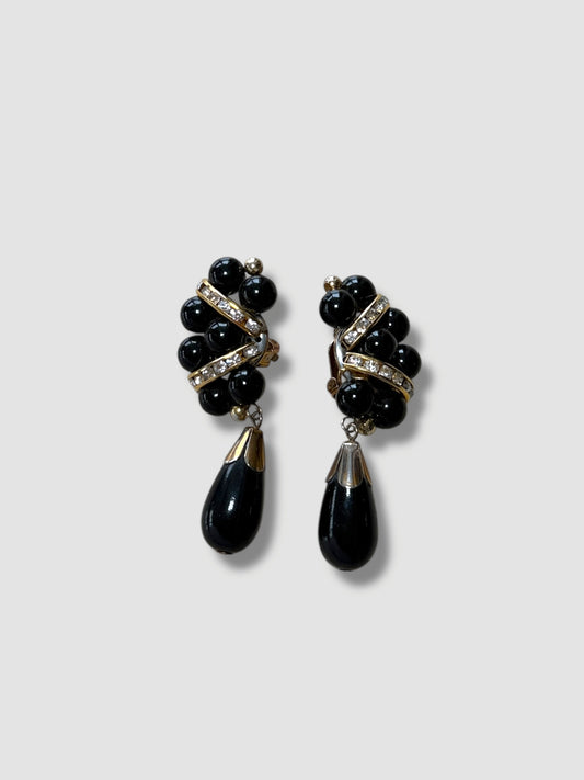 Black Beaded Earrings