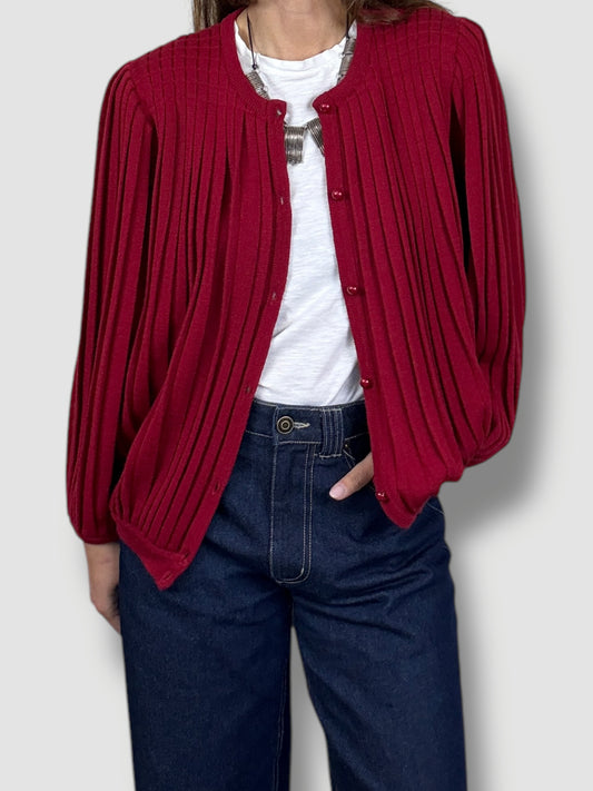 Pleated Cardigan