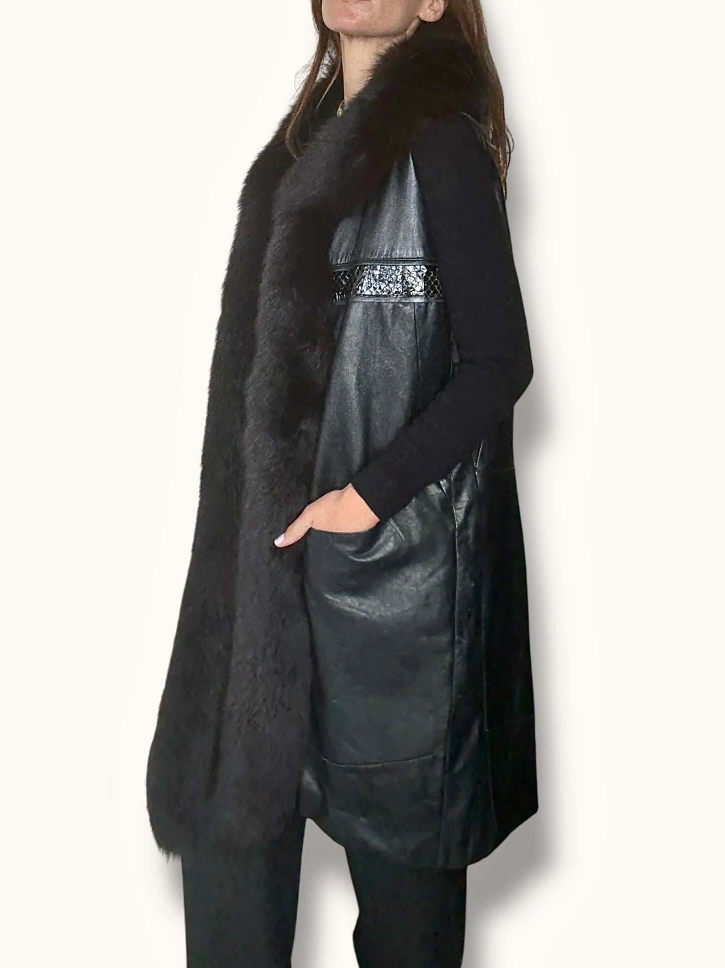 Leather & Fur Vest