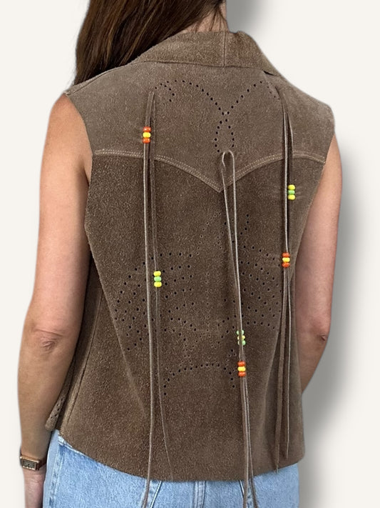 Western suede vest