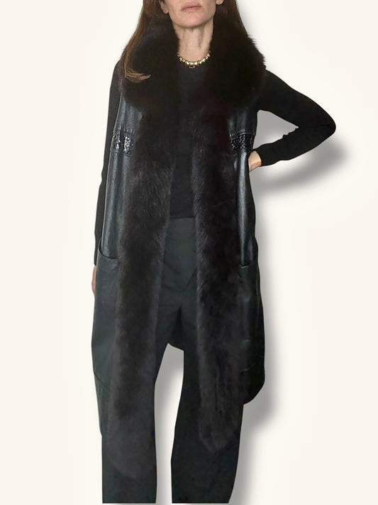 Leather & Fur Vest