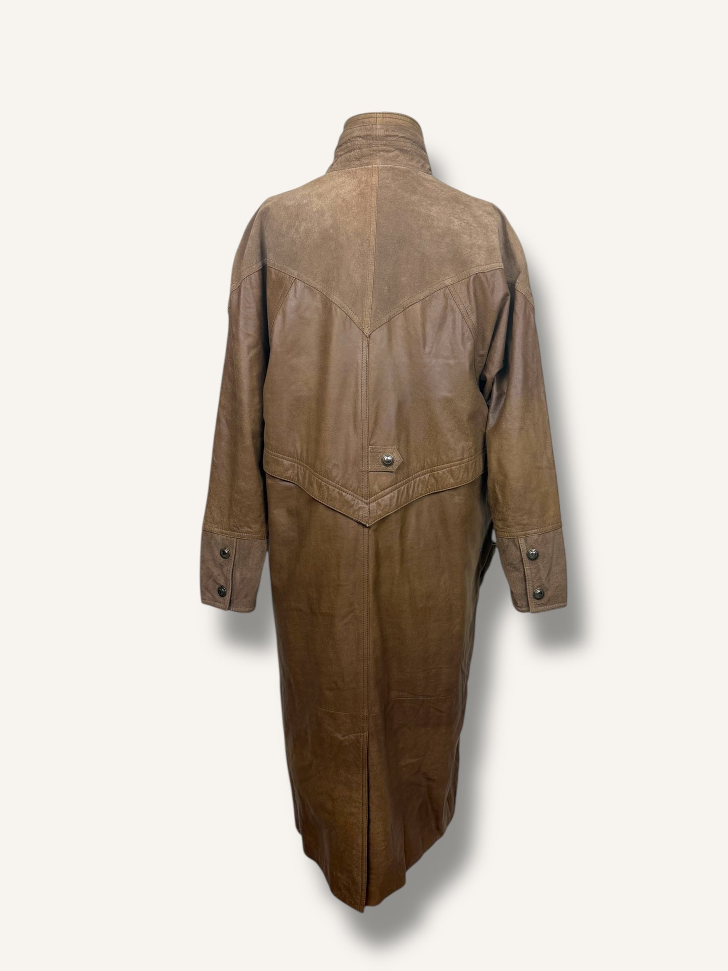 Caramel Suede and Leather Coat