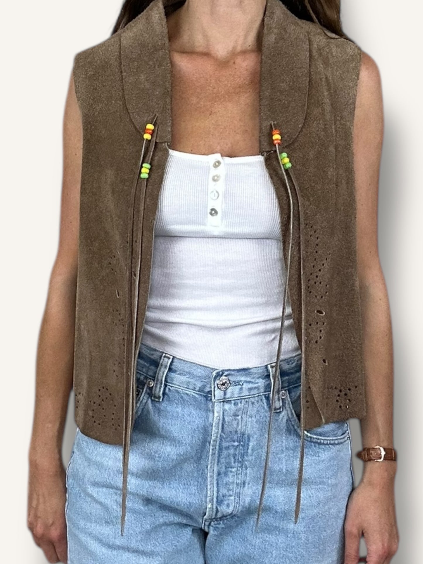 Western suede vest