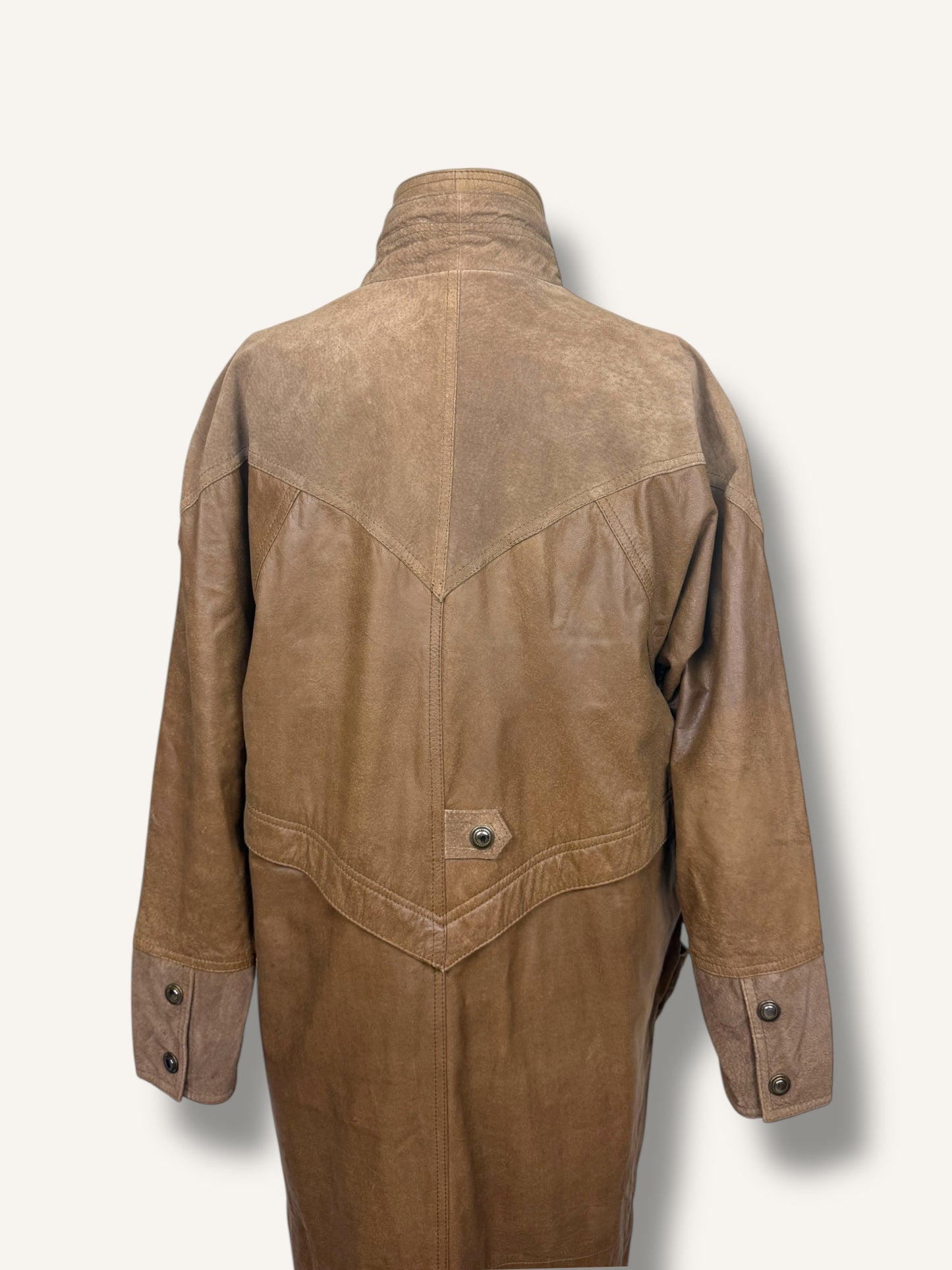 Caramel Suede and Leather Coat