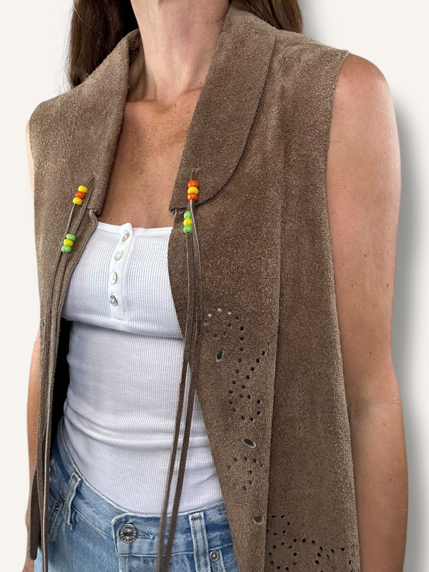 Western suede vest