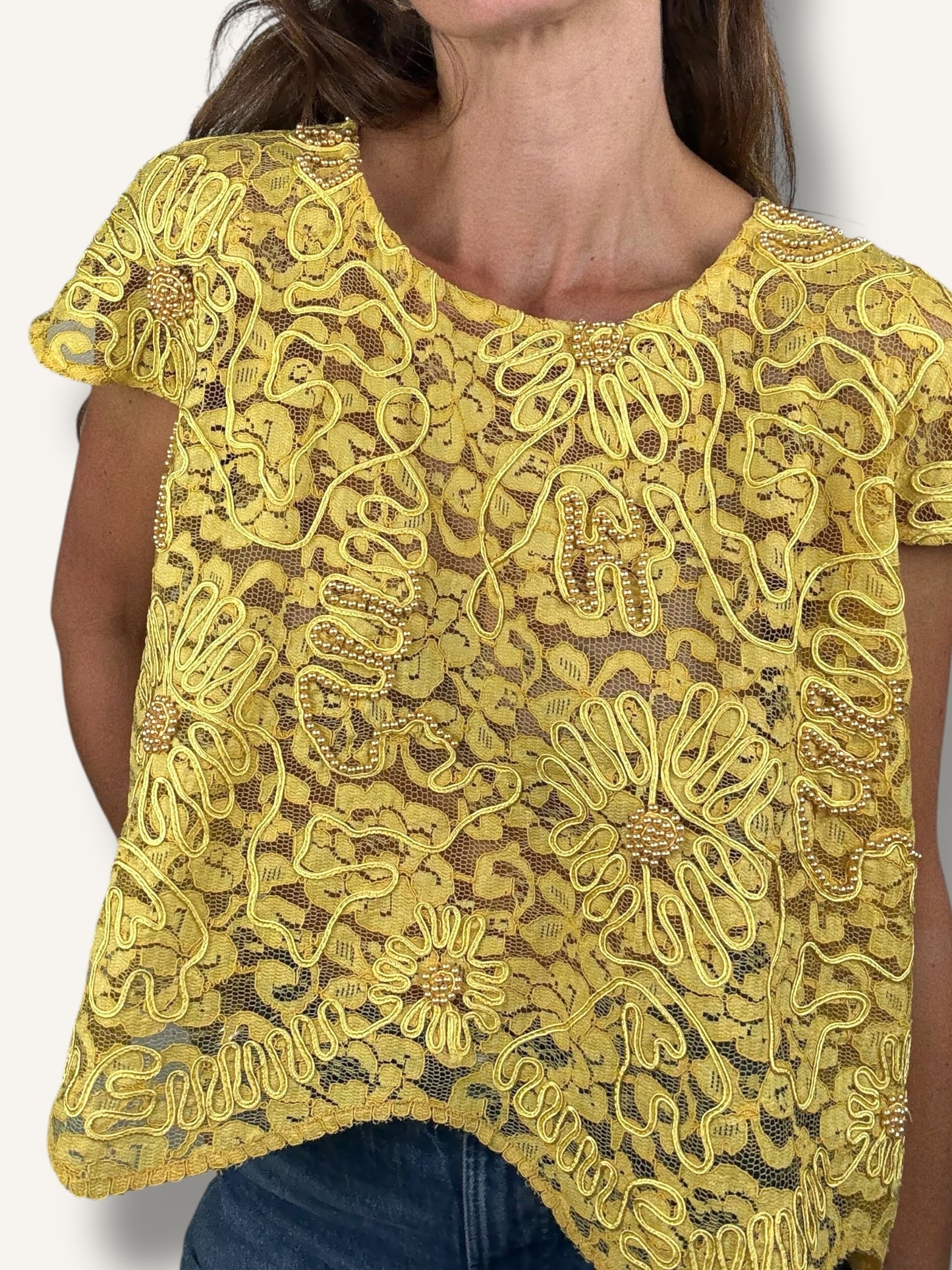 Yellow Lace Top