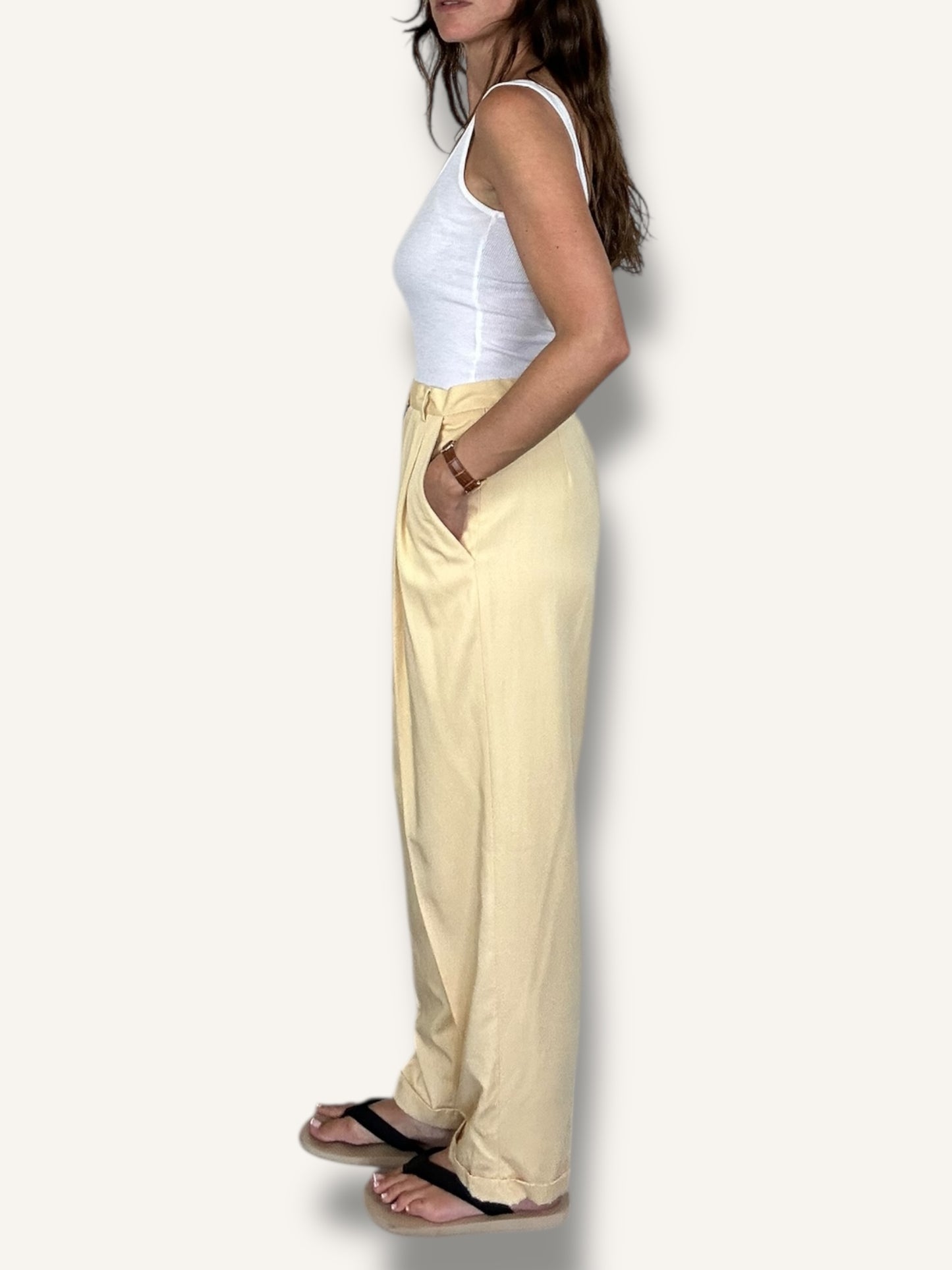 High waisted trousers