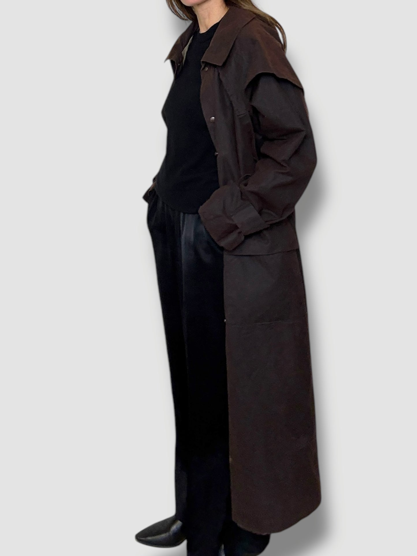 Brown Oilskin Trench