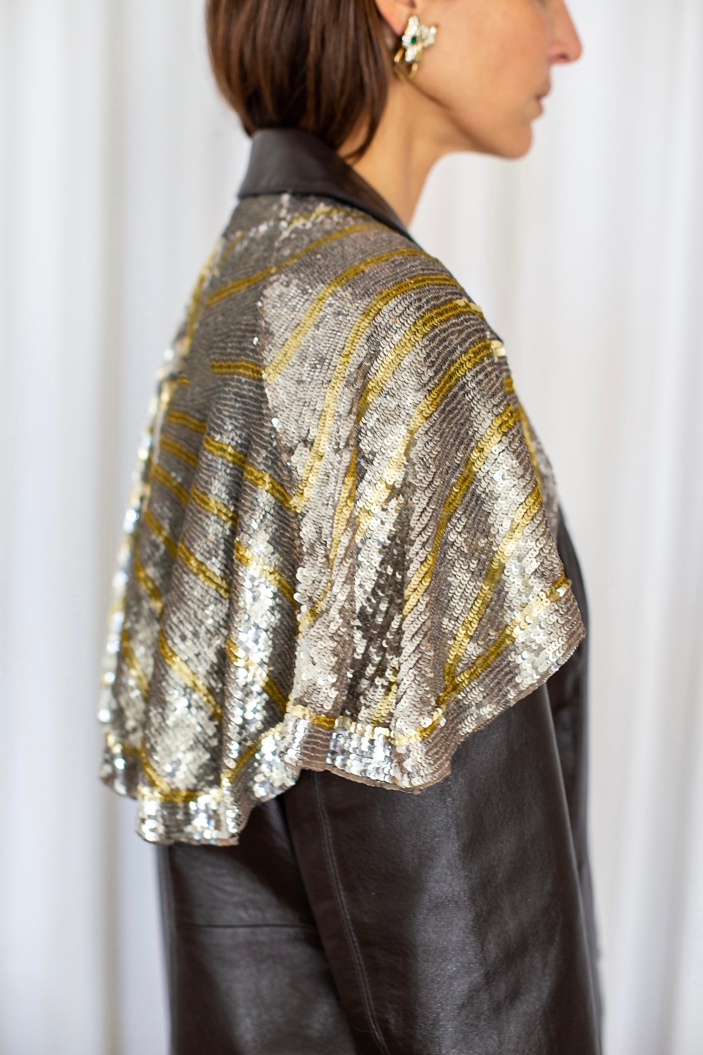 Vintage Leather blazer adorned by Jen Wonders