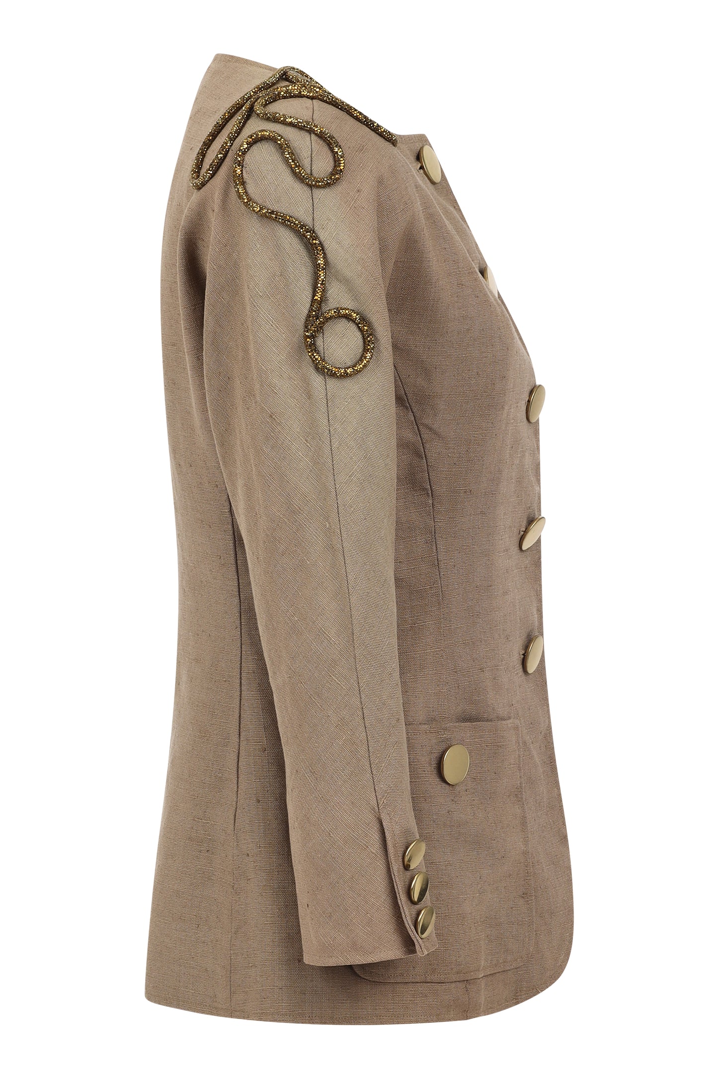 Vintage Oscar de la Renta blazer adorned by Jen Wonders
