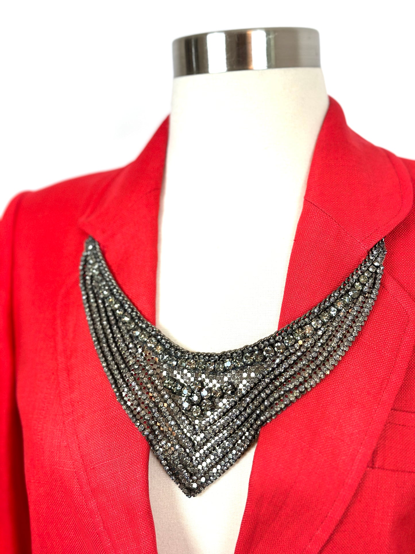 Vintage YSL linen blazer adorned by Jen Wonders